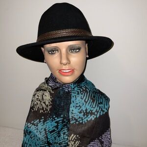 Scala Black Hat with Brown Band